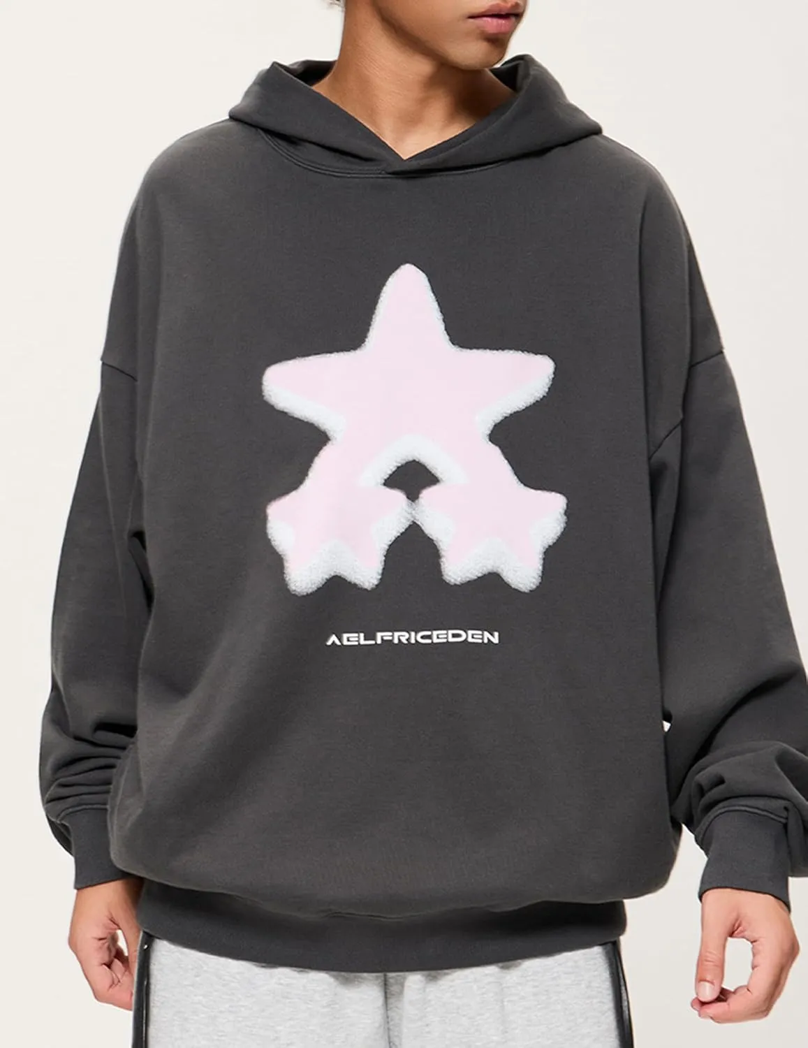 Aelfric Eden Womens Oversized Hoodie Heavyweight Vintage Streetwear Star Graphic Acid Wash Hoodies Pullover With Pockets