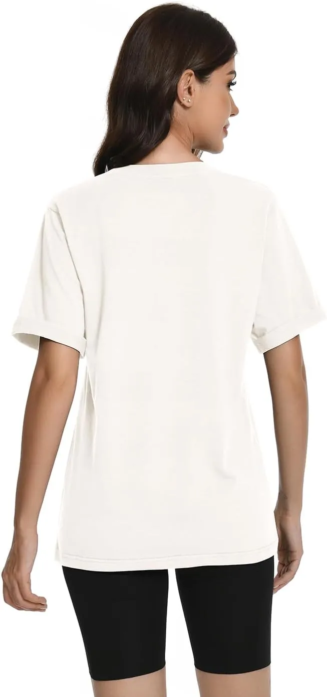 Auriviz Womens Summer Cotton Tops Basic Short Sleeve Shirts Casual V Neck T Shirt Comfy Trendy Tees
