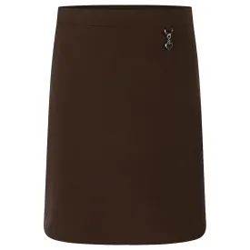 Brown Lycra Skirt with Heart Detail
