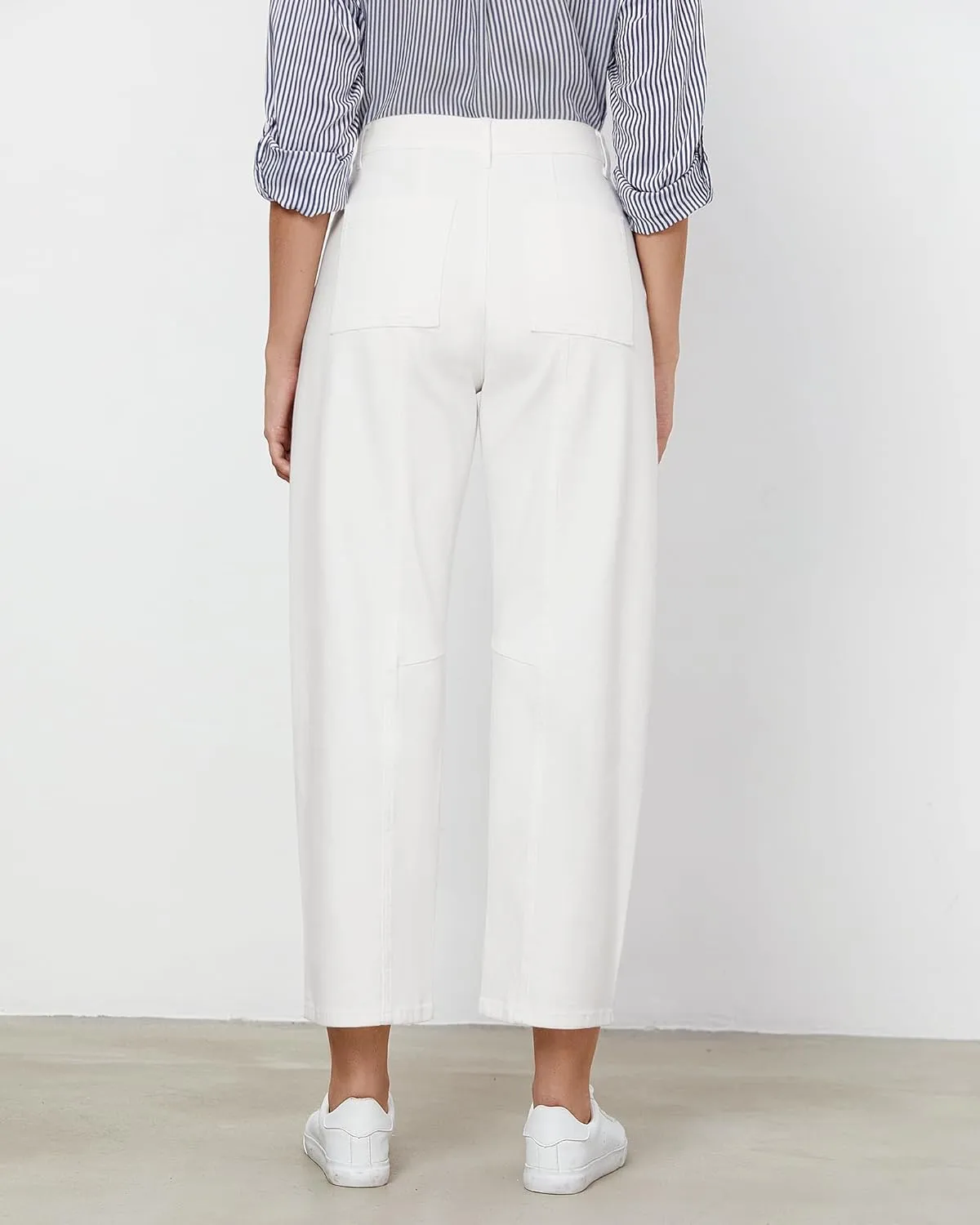 GRAPENT Barrel Jeans for Women High Waisted Trendy Wide Leg Baggy Ankle Length Stretchy Denim Trouser Jeans with Pockets