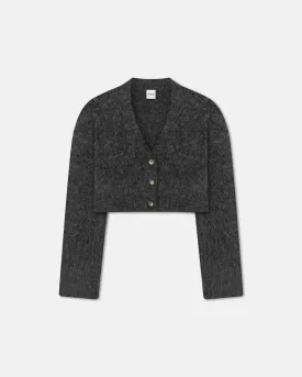 Henny - Cropped Brushed-Alpaca Cardigan - Charcoal