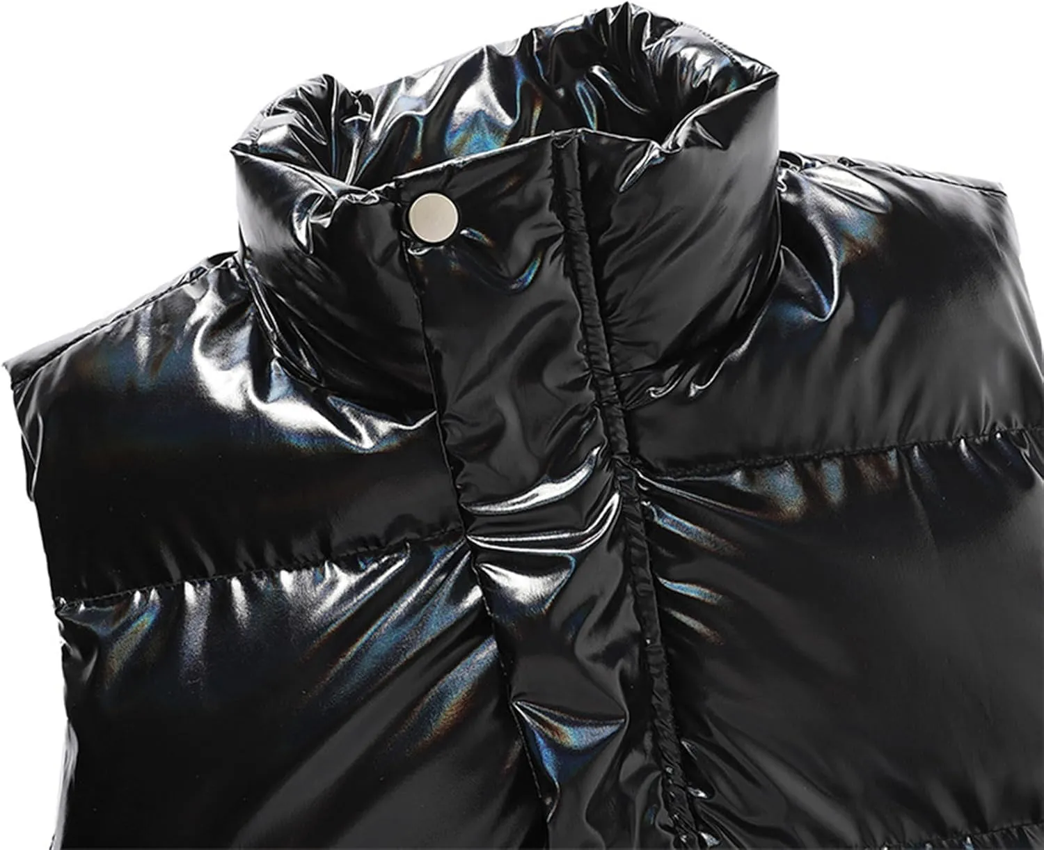 JEShifangjiusu Men'S Outdoor Stand Collar Vest Padded Jacket Coat Puffer Vest Lightweight Zipper Sleeveless Puffey Jacket