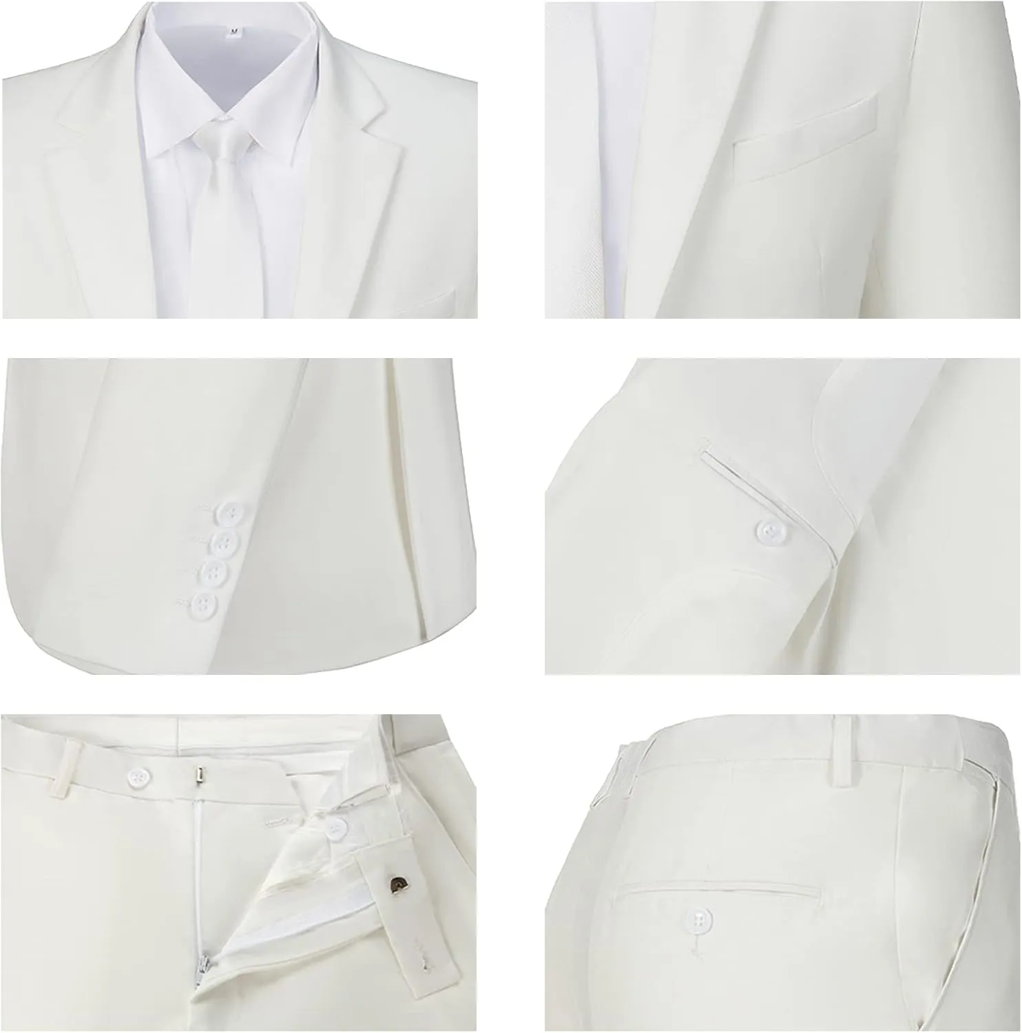 Men Suit Slim Fit 2 Piece Solid 2 Button Business Suits Blazer Wedding Prom Tuxedo for Men Suit Jacket Pants with Tie
