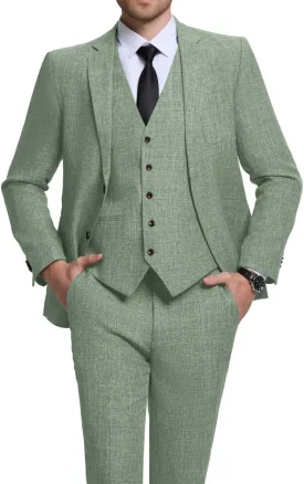 Men Suits Lightweight 3 Piece Slim Fit 2 Button Blazer Vest Pants Suit Sets Casual Men Wedding Suits Prom Tuxedo