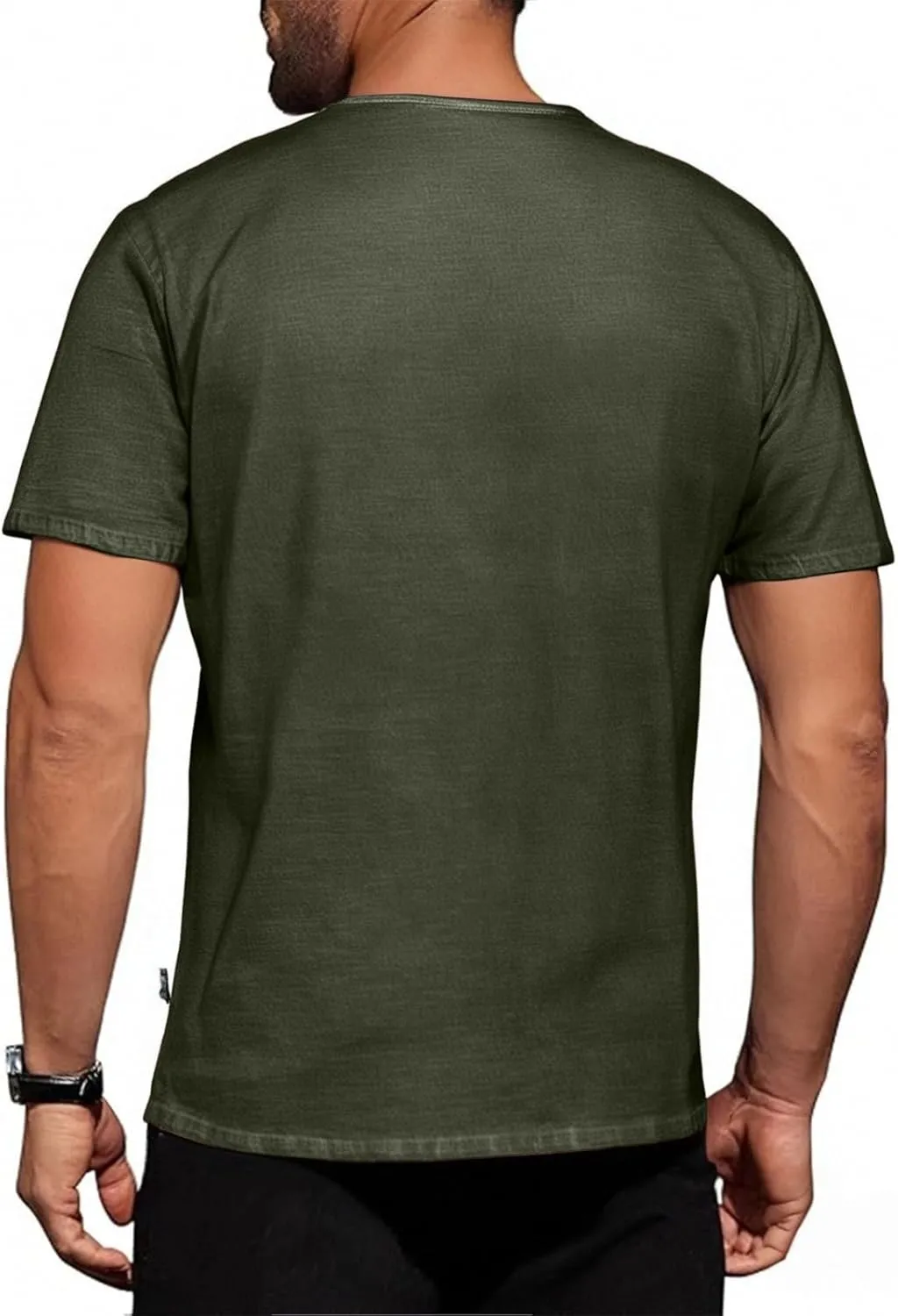 Mens Cotton Henley Shirts Short Sleeve Casual Muscle Gym Slim Fit T-Shirts Summer Button Mens 4th of July Shirt