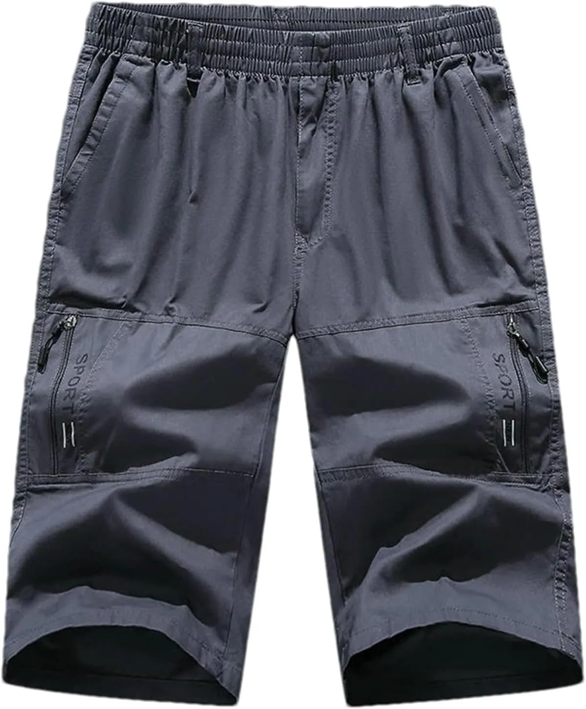 Men's Cotton Shorts Below Knee Length 3/4 Long Shorts Capri Pants Multi Pocket Summer Twill Work Cargo Pants Man