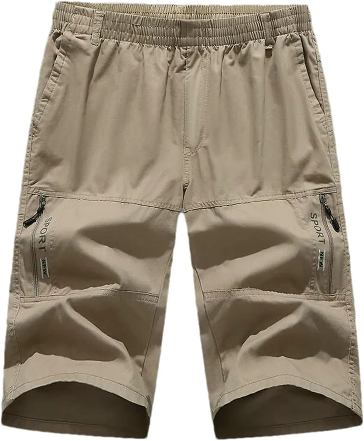 Men's Cotton Shorts Below Knee Length 3/4 Long Shorts Capri Pants Multi Pocket Summer Twill Work Cargo Pants Man