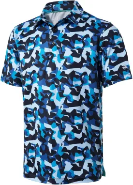 Mens Golf Shirts Short Sleeve Moisture Wicking Dry Fit Print Performance Athletic Casual Golf Polo Shirts for Men