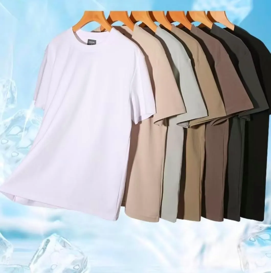 Men's Luxury Mercerized Cotton T-Shirt, Breathable, Cooling, Loose fit, Moisture-Wicking, Wrinkle-Resistant.