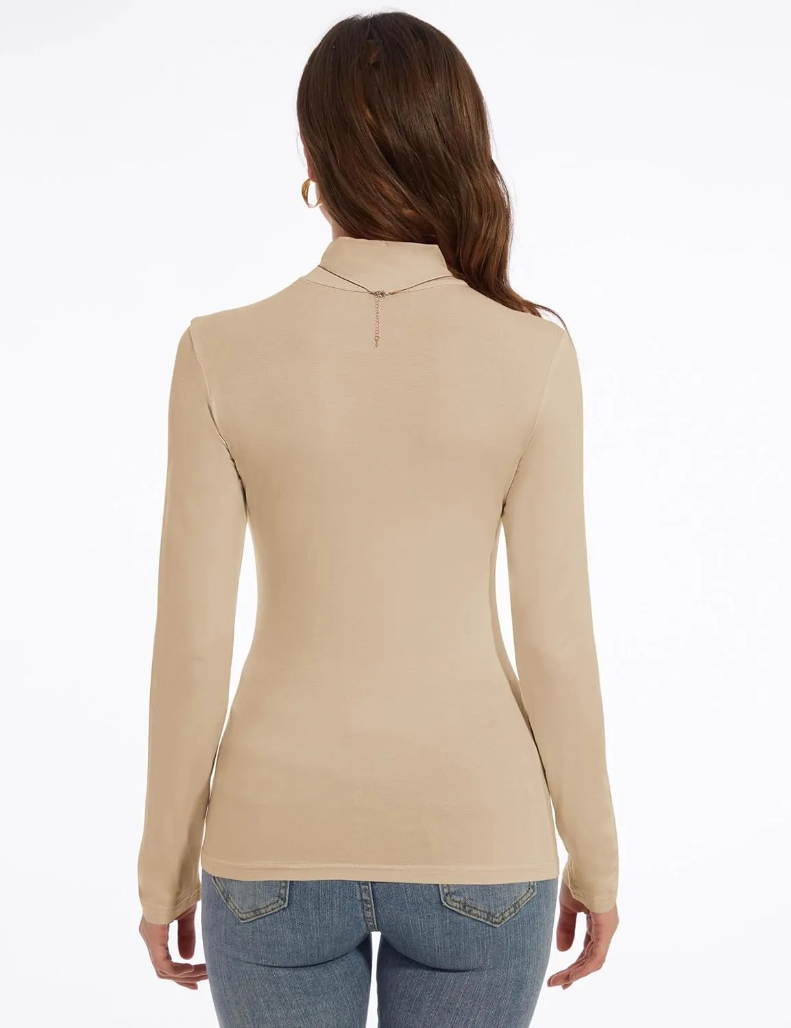 Mock Turtle Neck Long Sleeve Pullover High Neck Undershirt Slim Fit Basic Casual Tee Tops