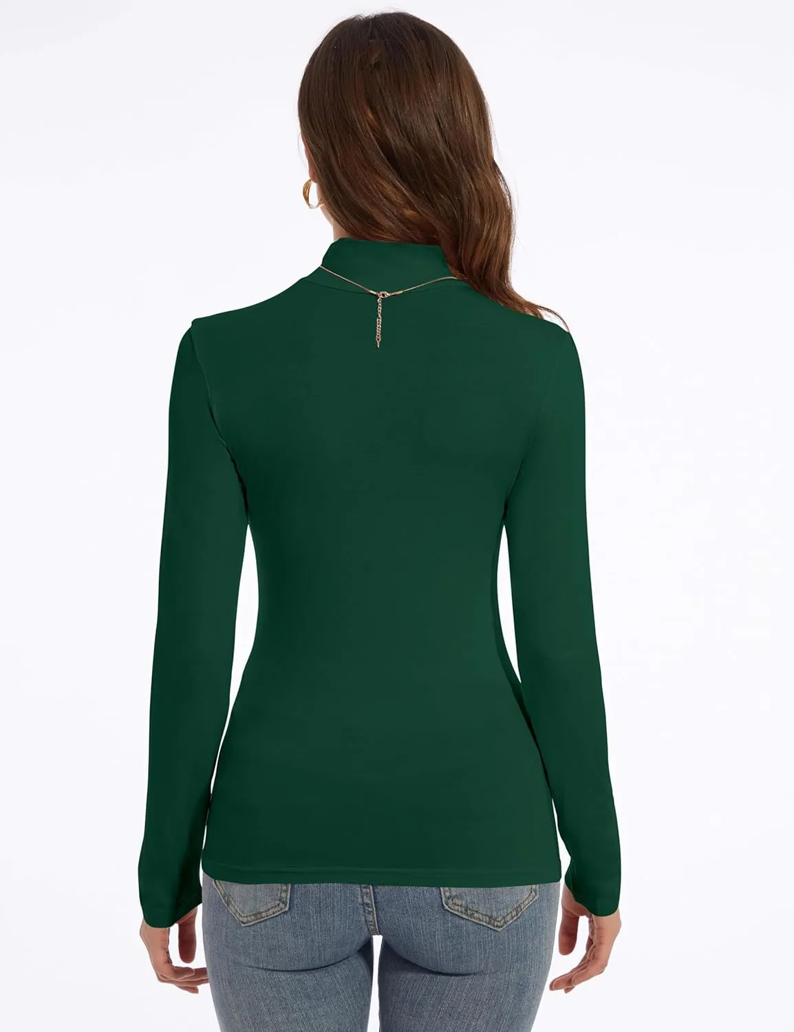 Mock Turtle Neck Long Sleeve Pullover High Neck Undershirt Slim Fit Basic Casual Tee Tops