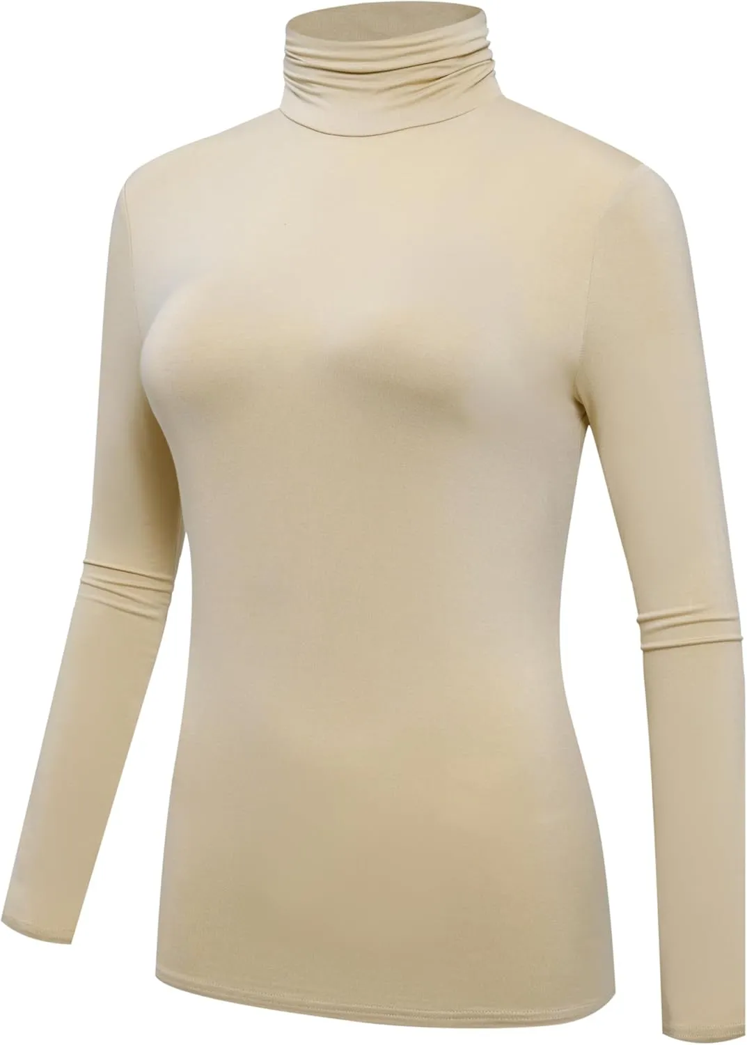 OThread & Co. Women's Long Sleeve Turtleneck T-Shirt Basic Stretch Layer Comfy High Neck Top
