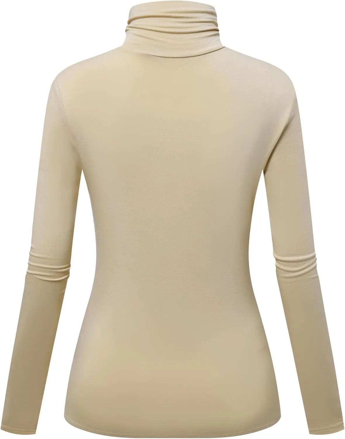 OThread & Co. Women's Long Sleeve Turtleneck T-Shirt Basic Stretch Layer Comfy High Neck Top