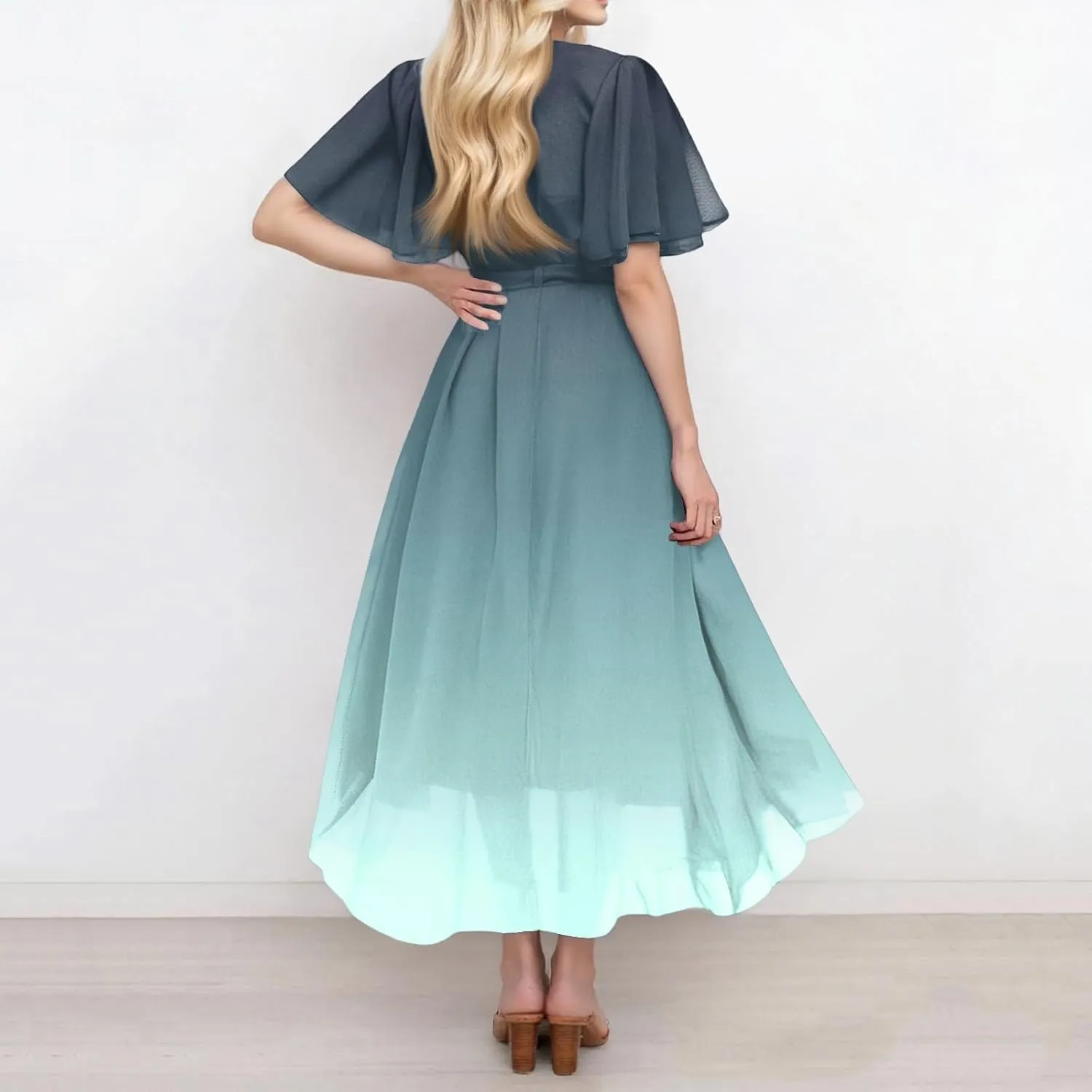 Pub Short Sleeve Summer Dress Women Hip Crop Comfort Loose Fitting for Women V Neck