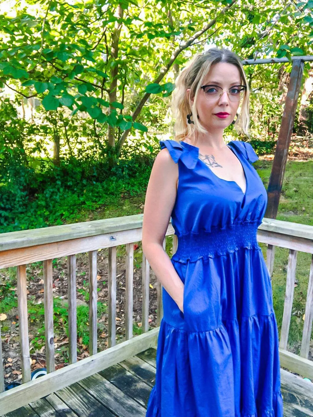 Royal smocked waist Tiered Dress