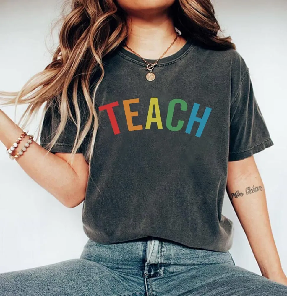 Teacher Shirt Women Teach T Shirt Teach Kindness Shirts Teaching Graphic Tees Back to School Shirt Short Sleeve Tops