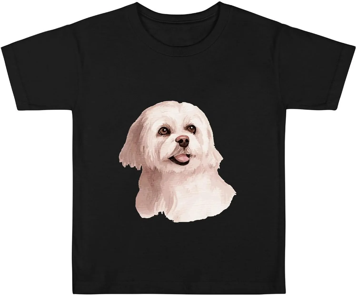 Watercolor Hand Painted Dog Graphic Printed T-Shirts Unisex Short Sleeve Summer Tees Top Shirt Boy and Girl