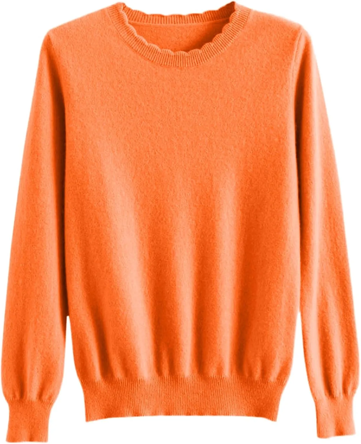 Women's Sweater Crewneck Cashmere Solid Color Long Sleeve Bottoming Shirt Pullover Tops Trendy Thermal Shirt Outfits