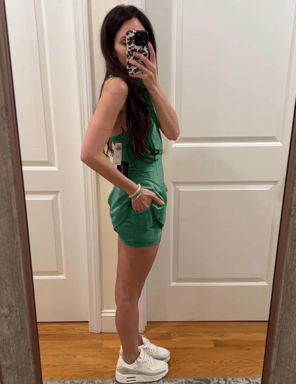 Womens Tennis Dress Sleeveless Racrback Polo Mini Dress with Detached Built-in Shorts & Pocket for Athletic Dress