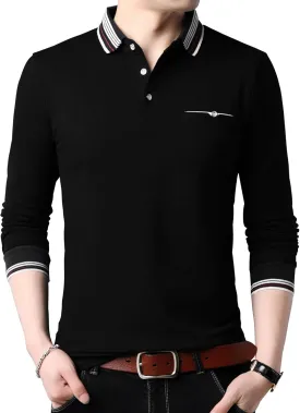 XTAPAN Men's Polo Shirt Casual Long Short Sleeve Classic Fashion Polo Cotton T Golf Sport Shirt