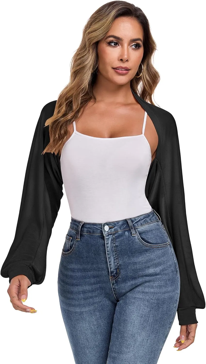 ZAFUL Women's Sheer Shrug Y2K Long Sleeve Cardigans 2025 Irregular Tie Front Bolera